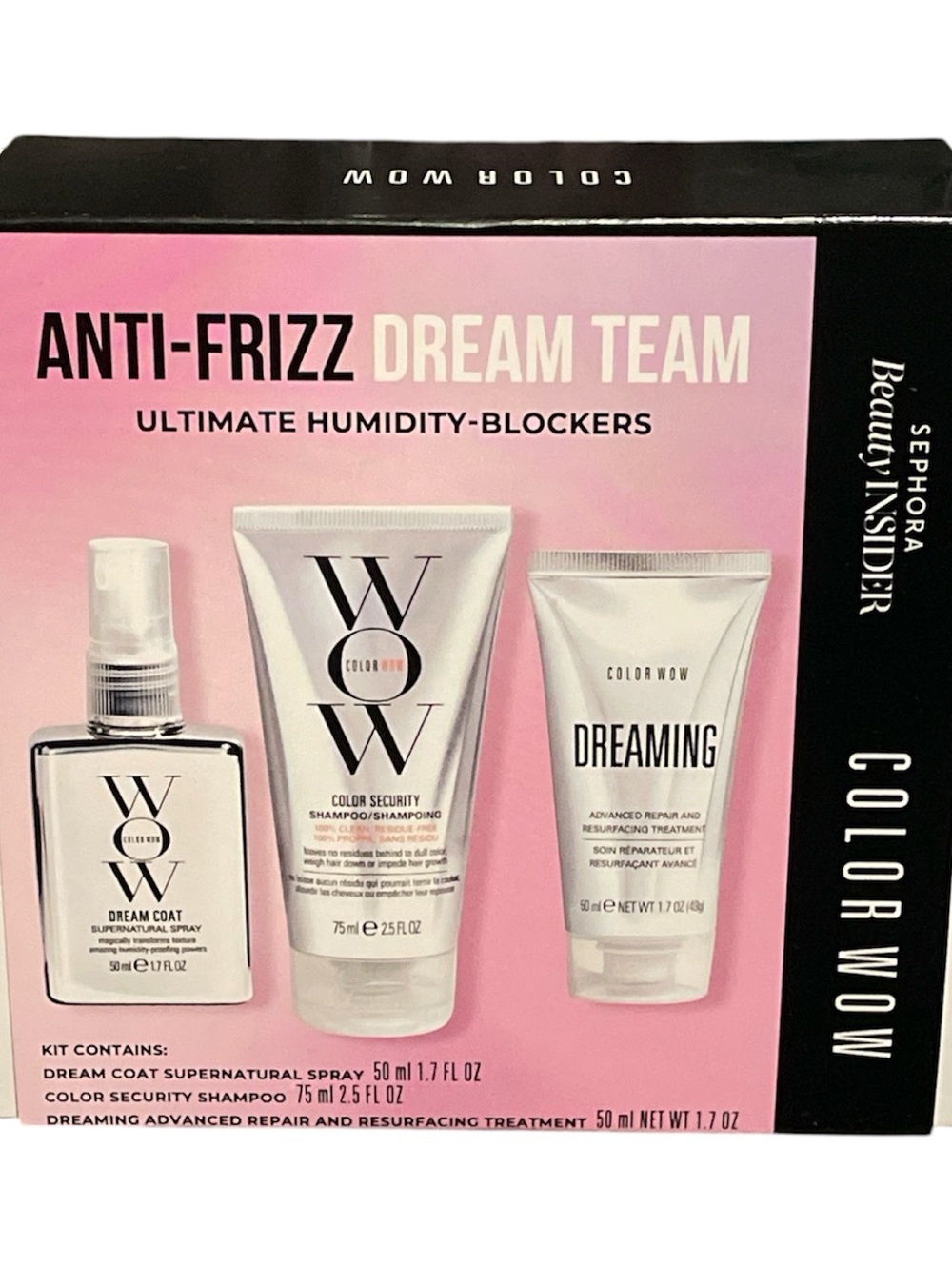 Brand-new COLOR WOW Anti-Frizz Dream Team 3-piece haircare set
